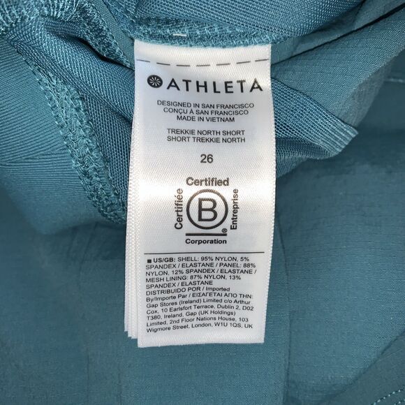 Athleta Trekkie North Short Teal Blue Green - Picture 7 of 13